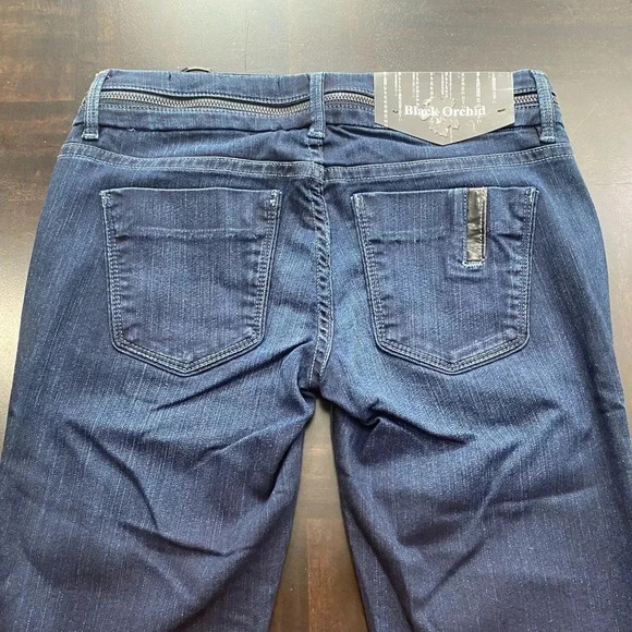 BLACK ORCHID Women's Zip Pocket Skinny Boot Cut Blue Jeans Sz 24 Denim NWT. - Picture 8 of 13